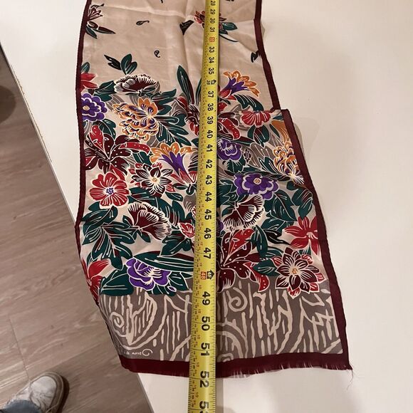 Vintage Oscar De La Renta Pastel Floral Silk Scarf Designer Dainty - Picture 7 of 8